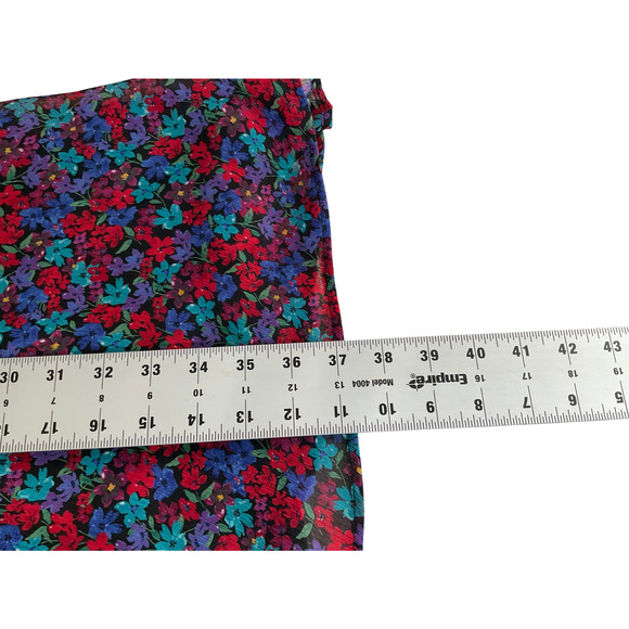 Calvin Klein Women's 10 Red Blue Floral Dress Polyester Short Sleeve V-Neck - Picture 6 of 11